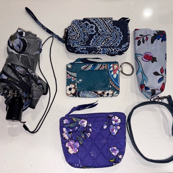 Big 15+ pc Vera Bradley lot purses umbrella wallets zip bag cups bags id ring - Picture 8 of 11